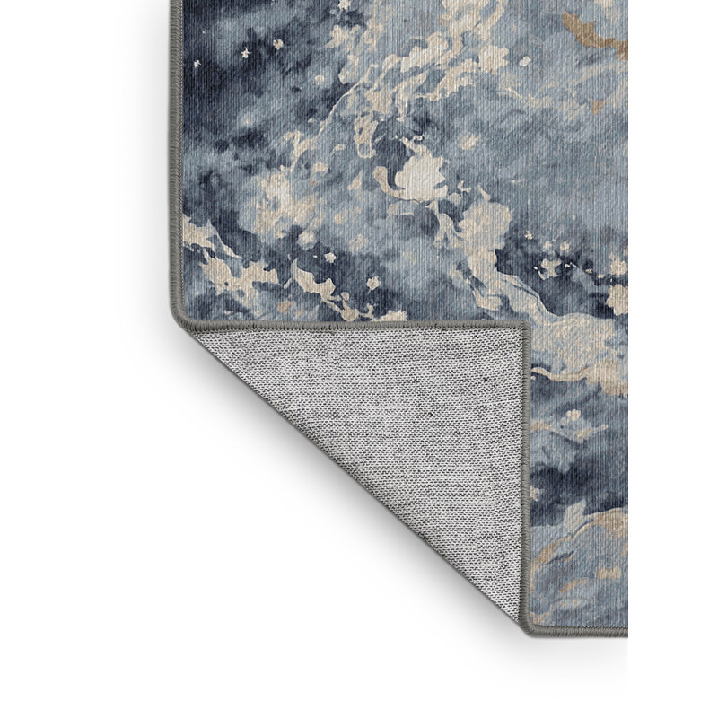 Machine Washable Gray Area Rug, Rectangle 3' x 5'