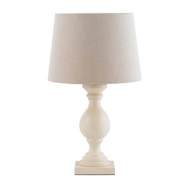Back East Solid Wood Table Lamp, Ivory