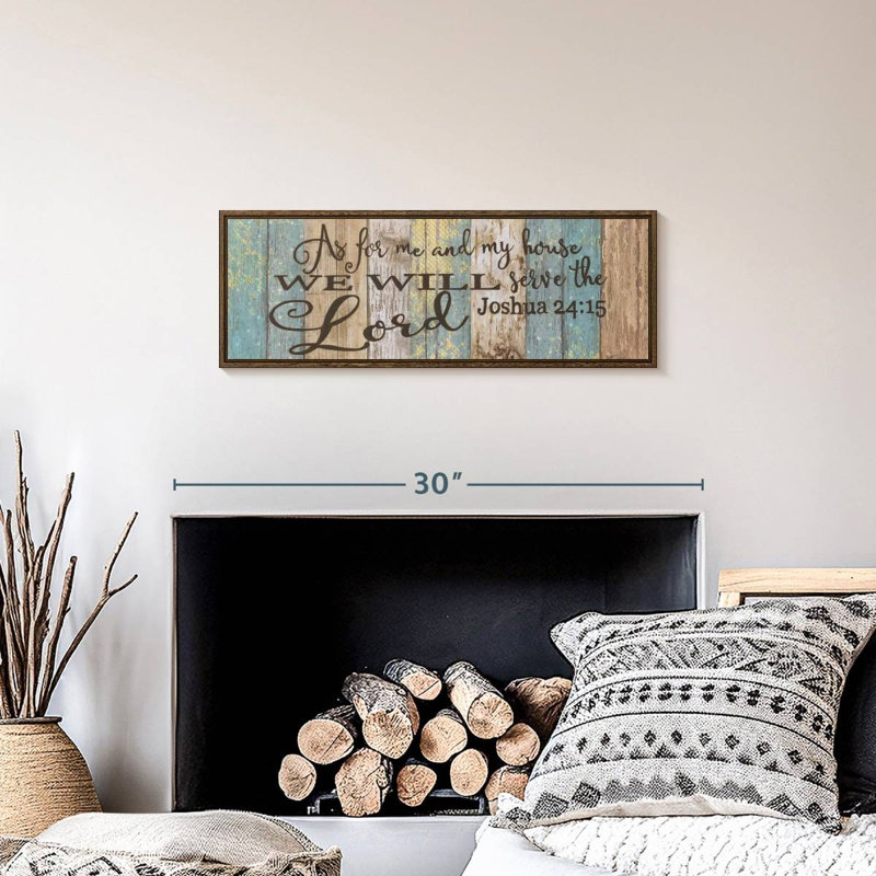 Serve the Lord Verse, 25" X 9", Floating Frame Walnut