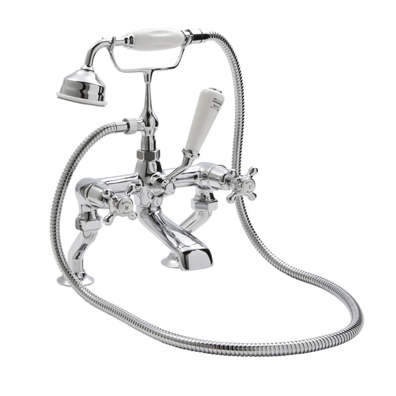 Topaz 3 Handle Deck Bath Shower Mixer Bath Filler with Diverter