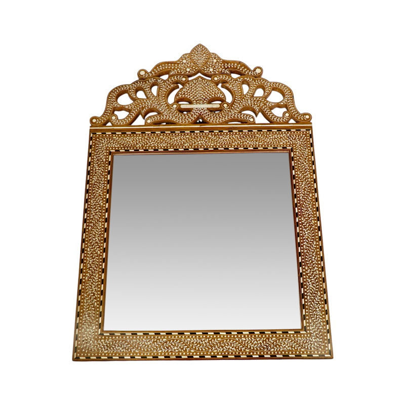 Adi Wooden Bone Inlaid Mirror