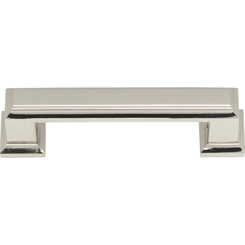 Polished Nickel Modern Bar Pull with Mounting Hardware