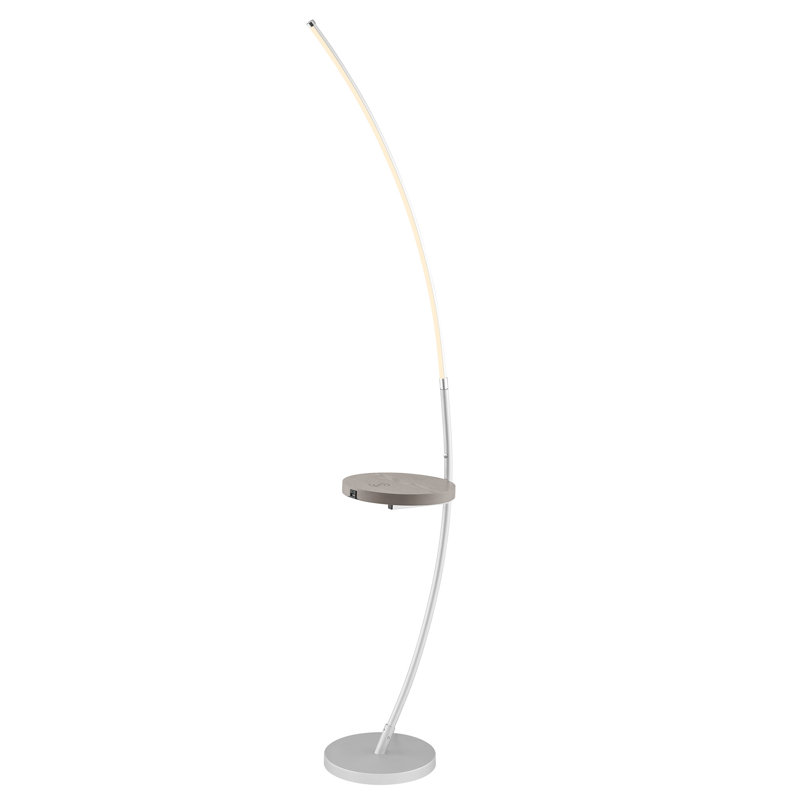 Seine 67.5'' LED Tray Table Floor Lamp with USB, Silver