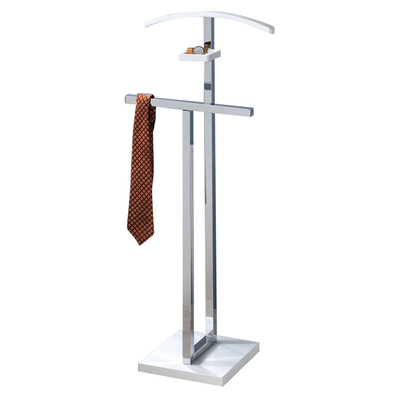 Organisateur de vêtements autoportant avec plateau et pantalons, Argent
