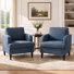 Fauteuil d'appoint rembourré moderne avec accoudoirs larges, poche de rangement latérale et dossier ergonomique
