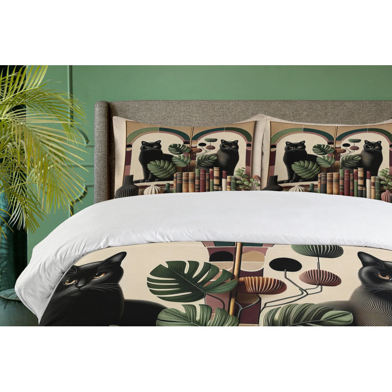 Cat Duvet Cover, King Duvet Cover + 2 Standard Shams