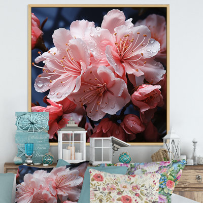 Les fleurs de rhododendron sont intégrées à l'essence sur toile