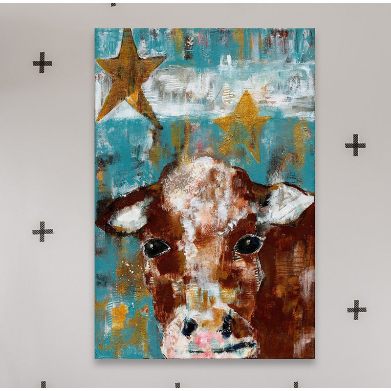 Modern Farm Cow Series 1 Piece Wrapped Canvas Wall Art, 76cm H x 51cm W x 3.81cm D