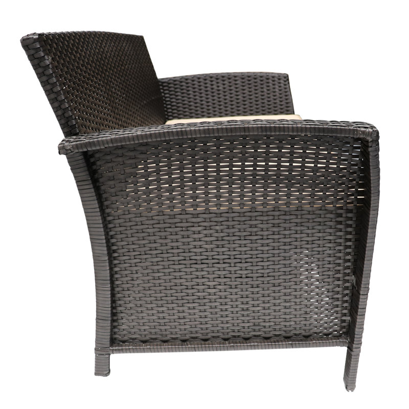 Mobilier d'extérieur 4 pièces St - brun + brun clair, fer de table