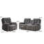 Ensemble de salon inclinable 2 pièces en microfibre avec surdimensionné fauteuil releveur et causeuse manuelle-123333324