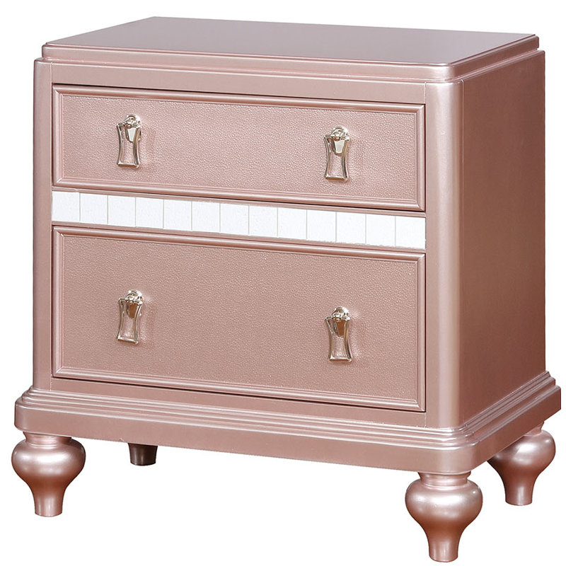 Vondrell 28'' W Solid Wood Nightstand, Pink