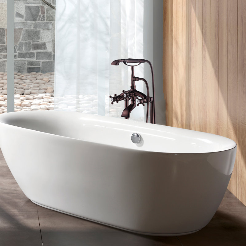 Floor Freestanding Tub Filler with Diverter, Oil Rubbed Bronze