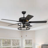 Steelside™ Leonard 52'' Ceiling Fan with Light Kit & Reviews | Wayfair