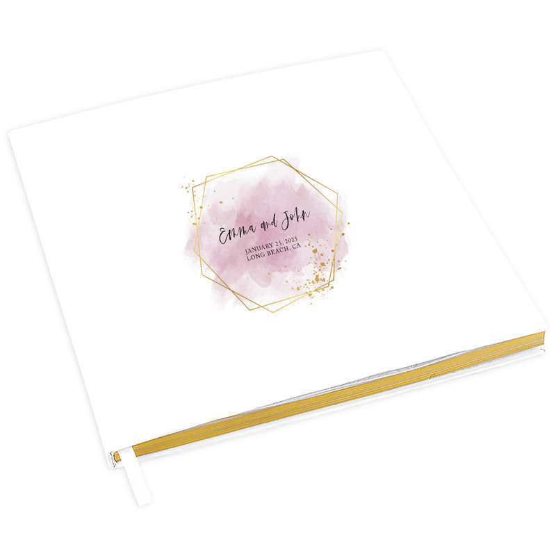 Livre d'or de mariage géométrique personnalisé, Oui