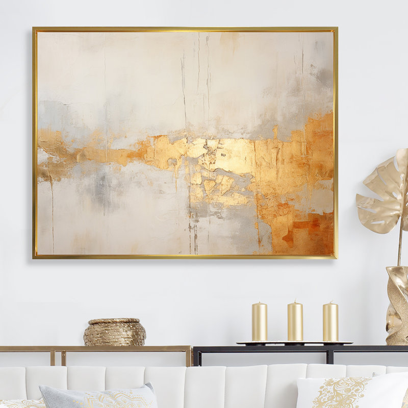 «Western Bliss I» sur toile, Cadre flottant doré, H 34 po x l 44 po x P 1,5 po