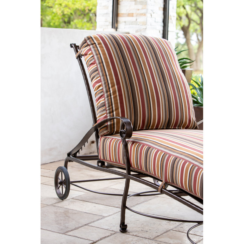 San Cristobal Outdoor Chaise Lounge, Alcazar Redwood, Carbon Black