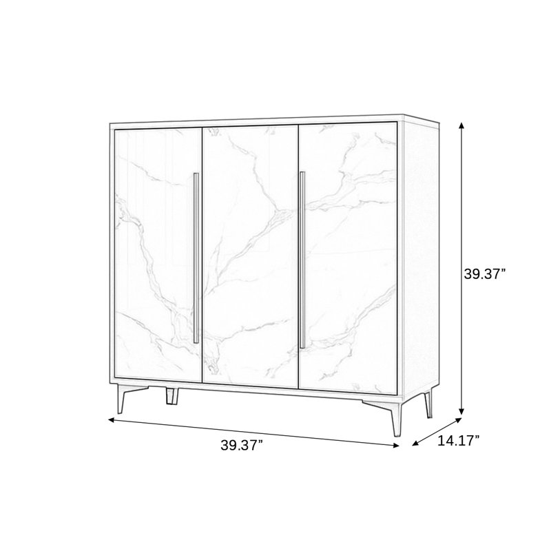 Gray + White Aluminium Shoe Storage