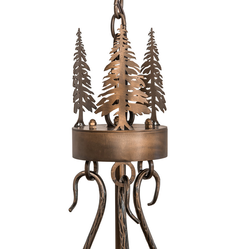 40" Wide Wildlife At Dusk Inverted Pendant