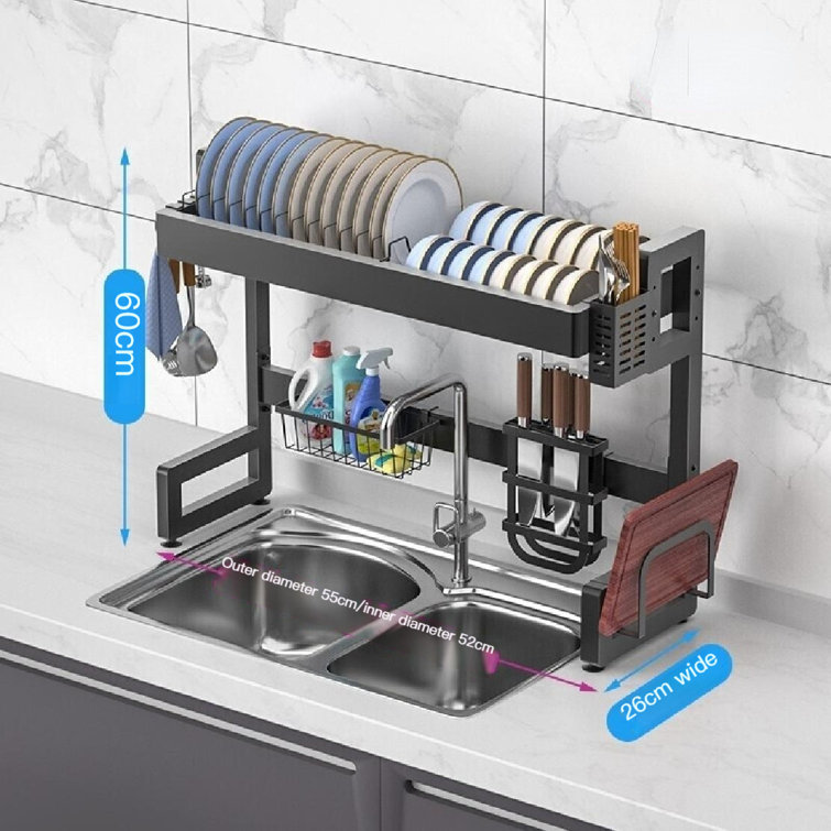 COLTURE Over The Sink Dish Drying Rack, Hanging Stainless Steel