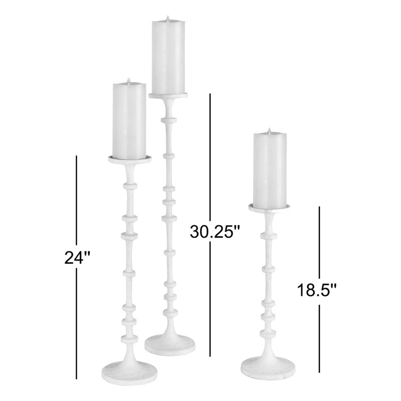 Candle Stands Bz, White