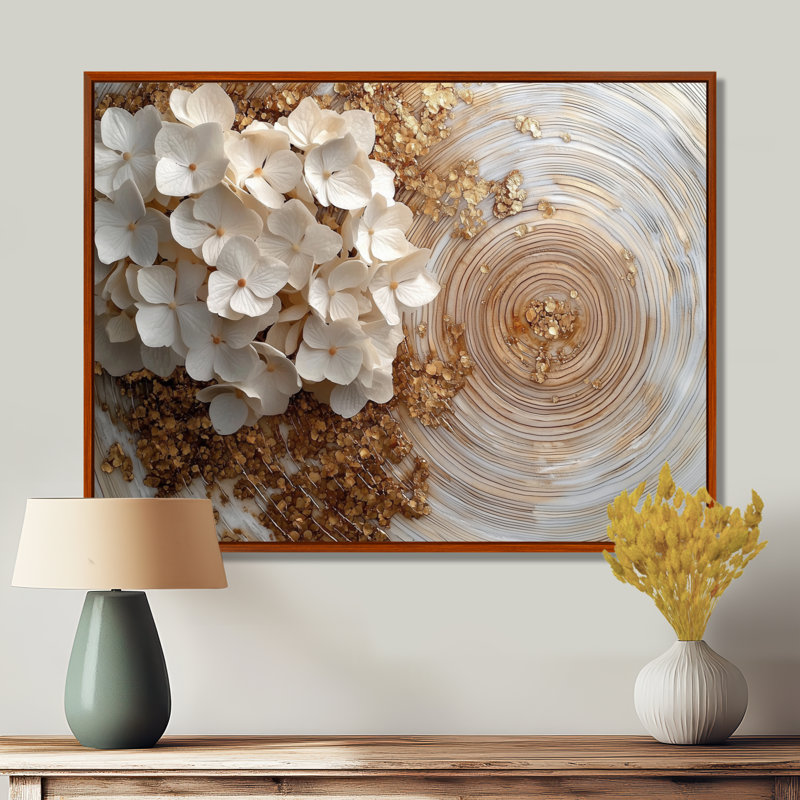 Momina - Floral Wall Art, 12" H x 20" W, Floater Framed Print, Brown