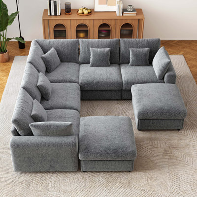 107'' Modular Cloud 5 Seats Corner Sectional Sofa