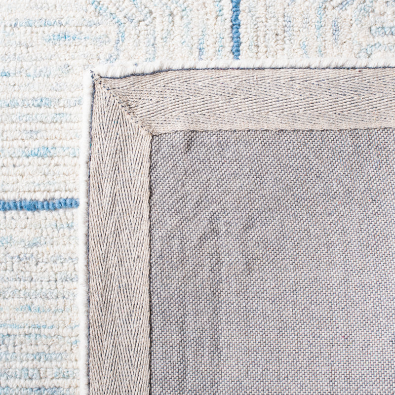 Tapis géométrique en laine / coton touffeté à la main Kolb, Tapis de couloir 2 pi 3 po x 8 pi