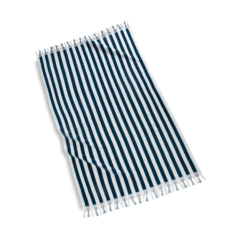 Bernice Cotton Midweight Beach Towel, Navy/White