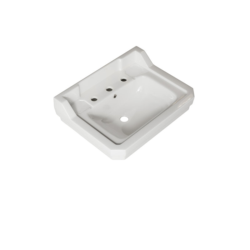 Lavabo en céramique pour salle de bain 23 po avec 3 trous pré-percés VIC, sans armoire ni robinet