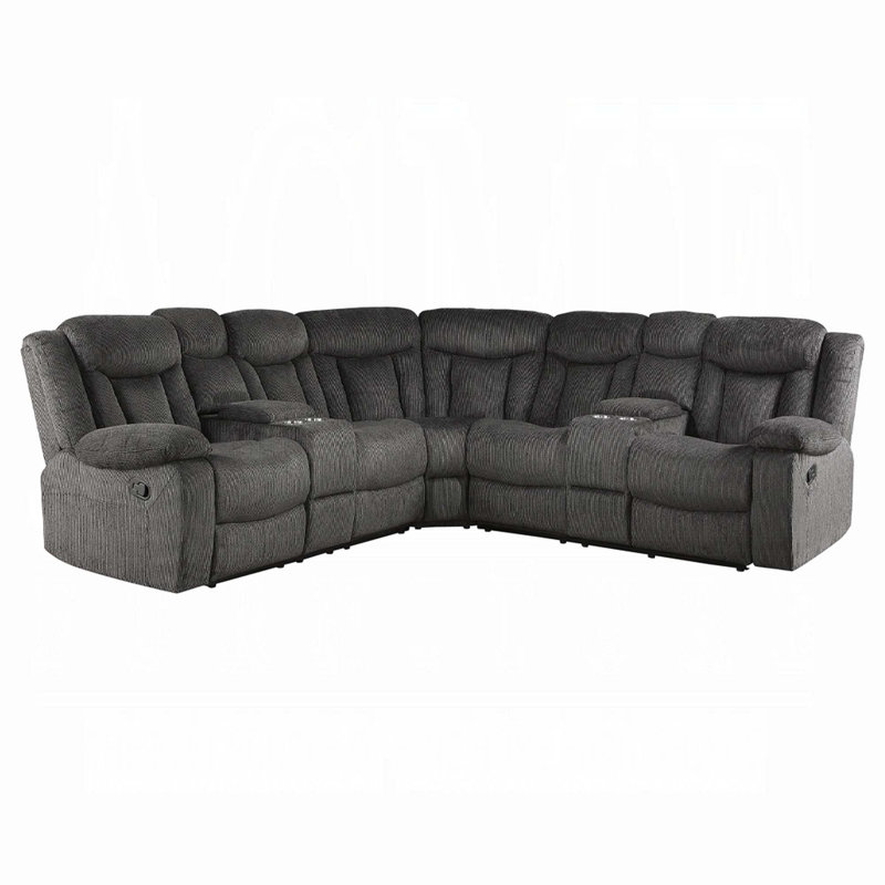 Canapé modulaire Dakota en tissu brun foncé