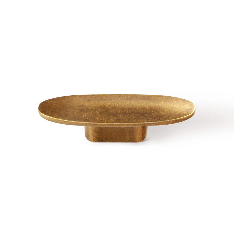 Ensemble de 2 boutons ovales de 2 3/16 po, Laiton brossé clair