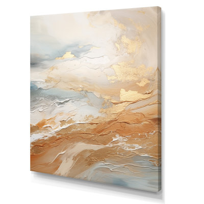 «Gold and Blue Beach Sand Fusion II», reproduction sur toile