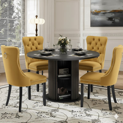 48 Inch Round Dining Table Sets For 4-6 People