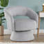 Élégant fauteuil d'appoint pivotant en velours côtelé gris: confort luxueux et style moderne pour votre maison-103964008