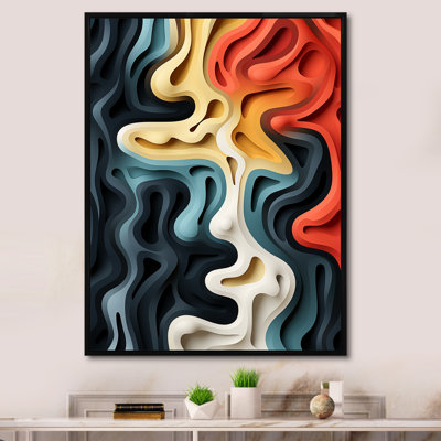 Multicolore Labyrinth Fusion II - formes abstraites, impressions d'art mural