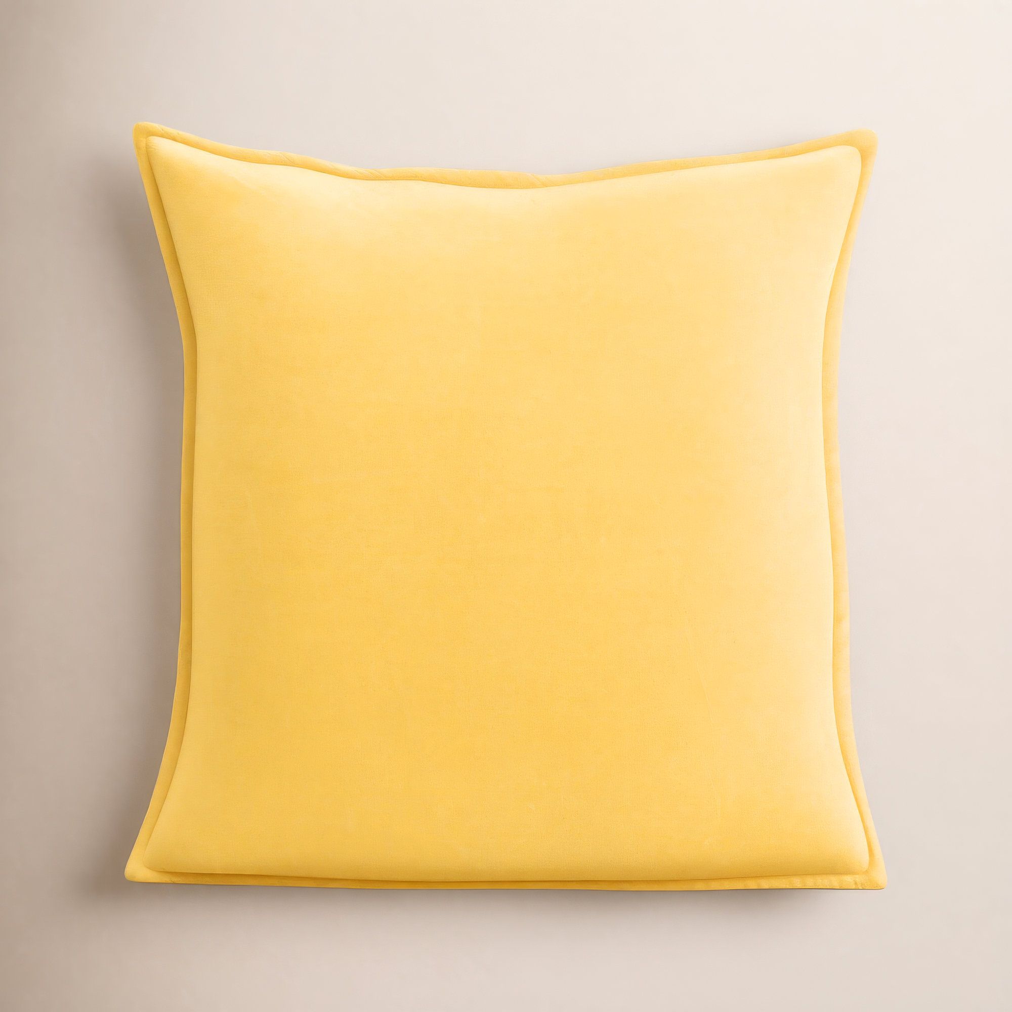 Edgar 100% Cotton Throw Pillow, Bright Yellow, 18"H x 18"W, Down