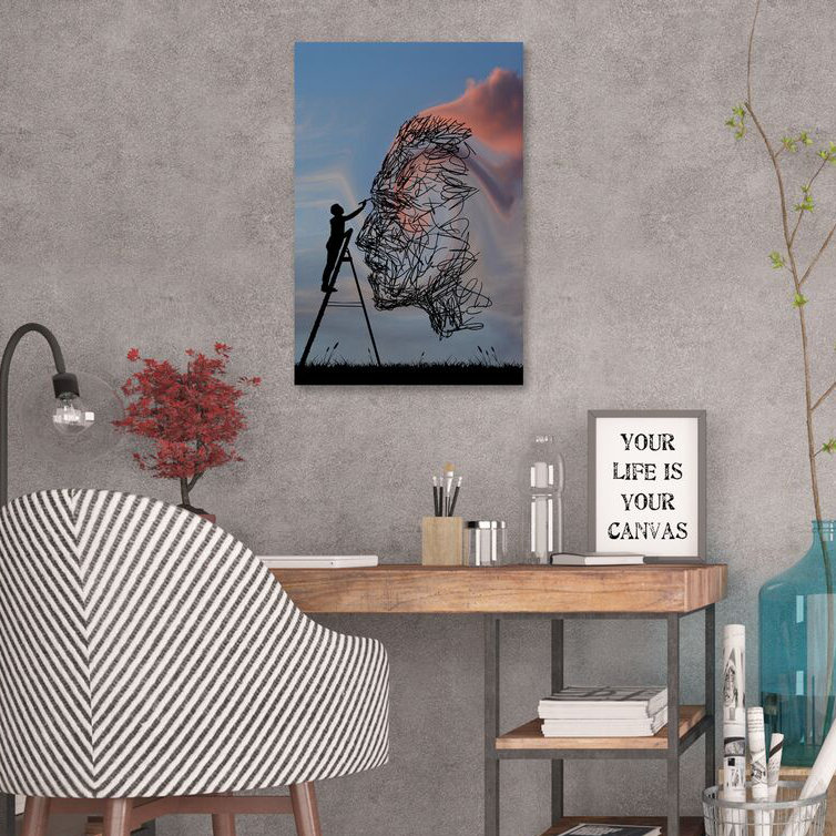 Life Begins With A Beautiful Mind by Dominic Liam - Wrapped Canvas Print, 76cm H x 51cm W x 4cm D