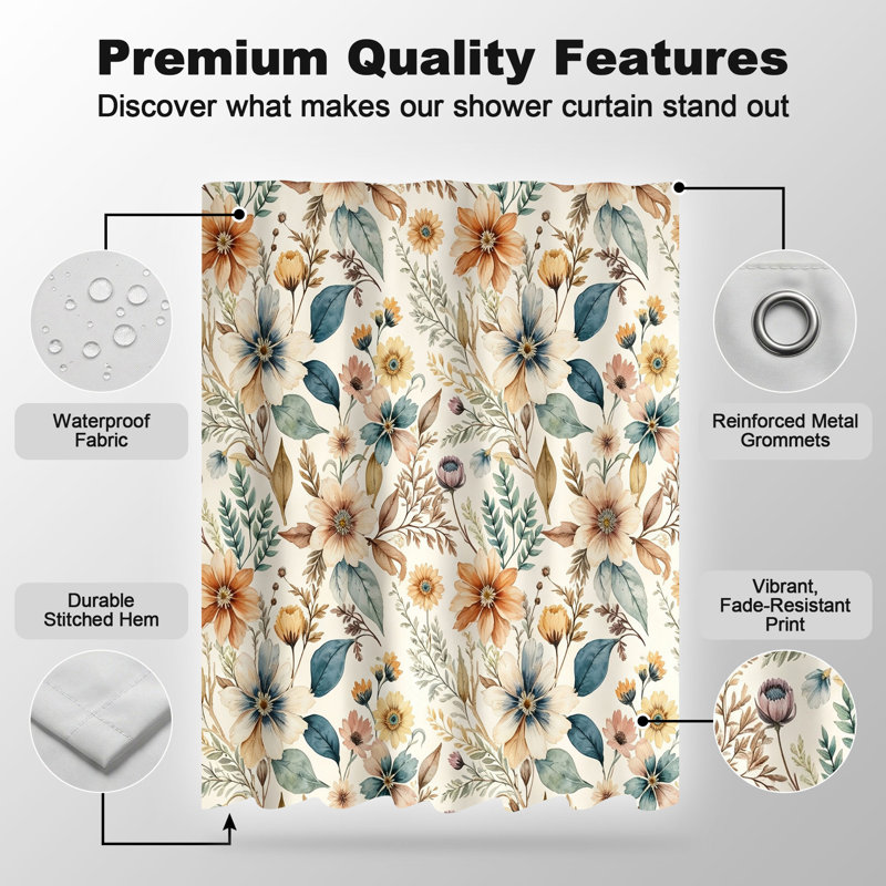 Shower Curtains with Hooks Included