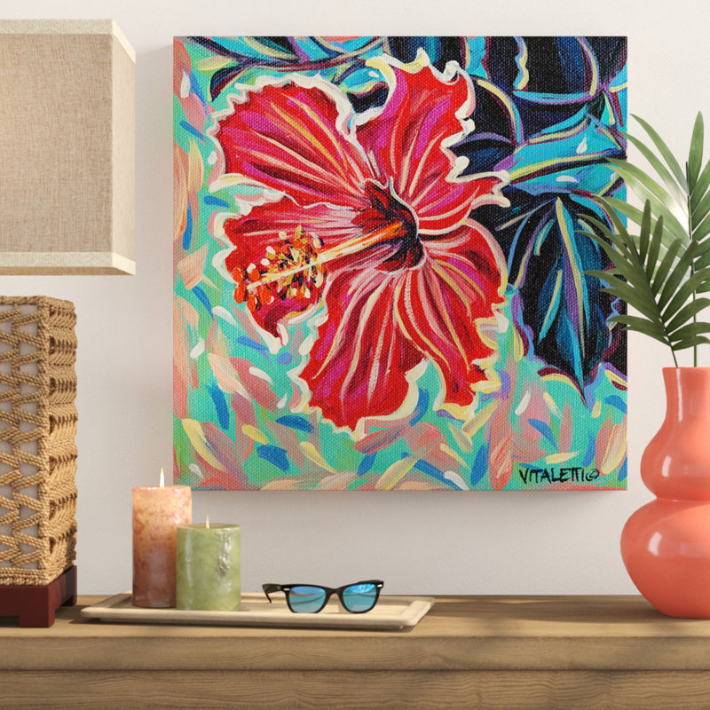 « hawaii beauté ii », peinture sur toile tendue, H 35 po x l 35 po x P 2 po