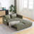64.5 Inch 3-in-1 Adjustable Sleeper Sofa Bed | Pullout, Soft Corduroy, 2 Pillows & Side Pockets-106404083