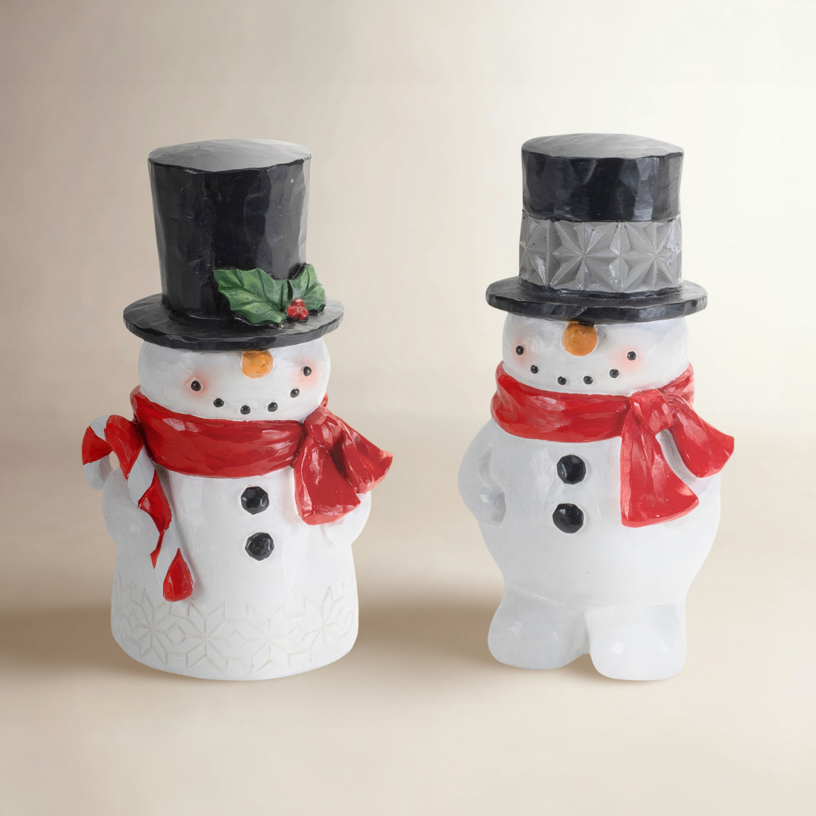 2-Piece Winter Snowman Figurine Set