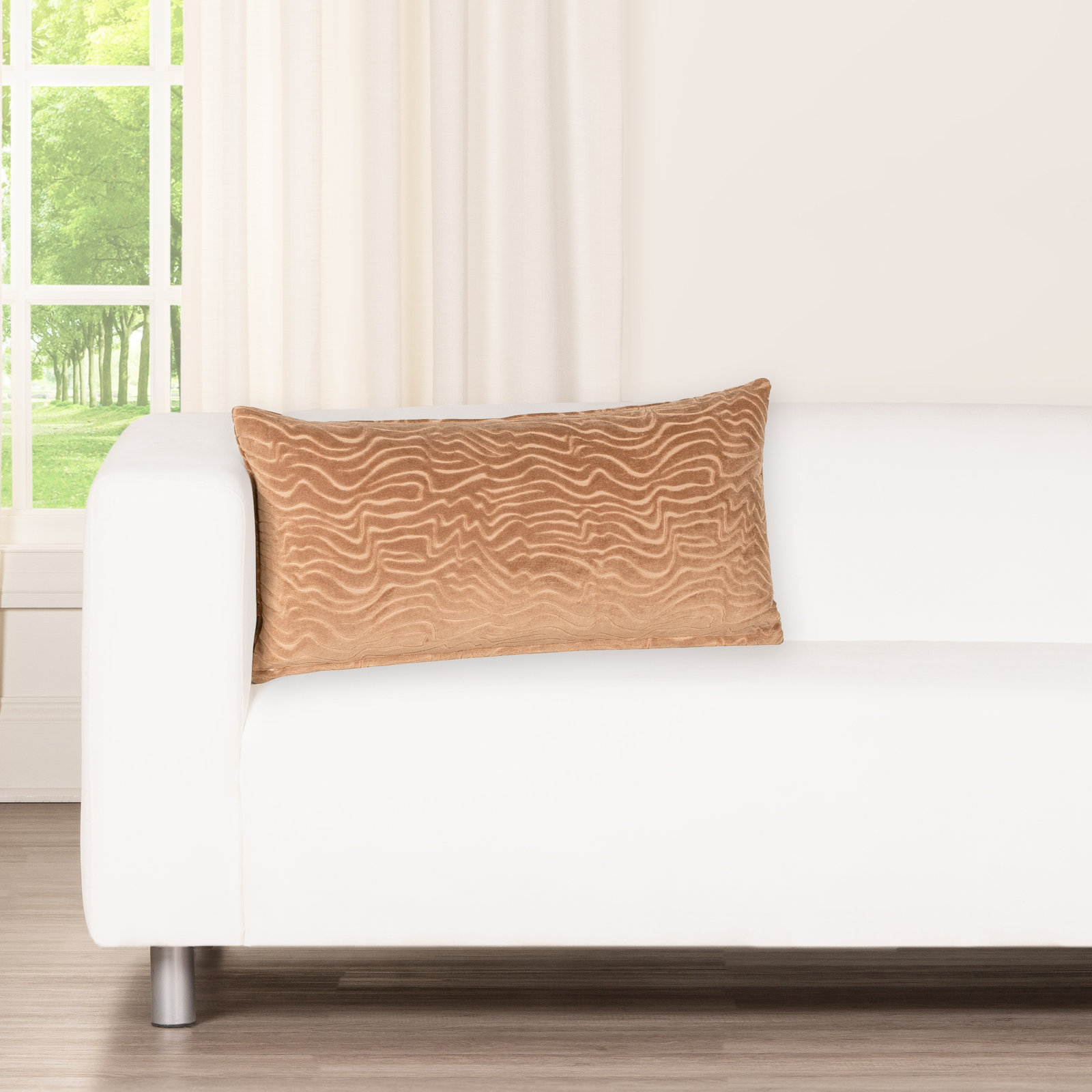 Prudence Throw Pillow, Rectangle 12"H x 21"W, Feather, Red