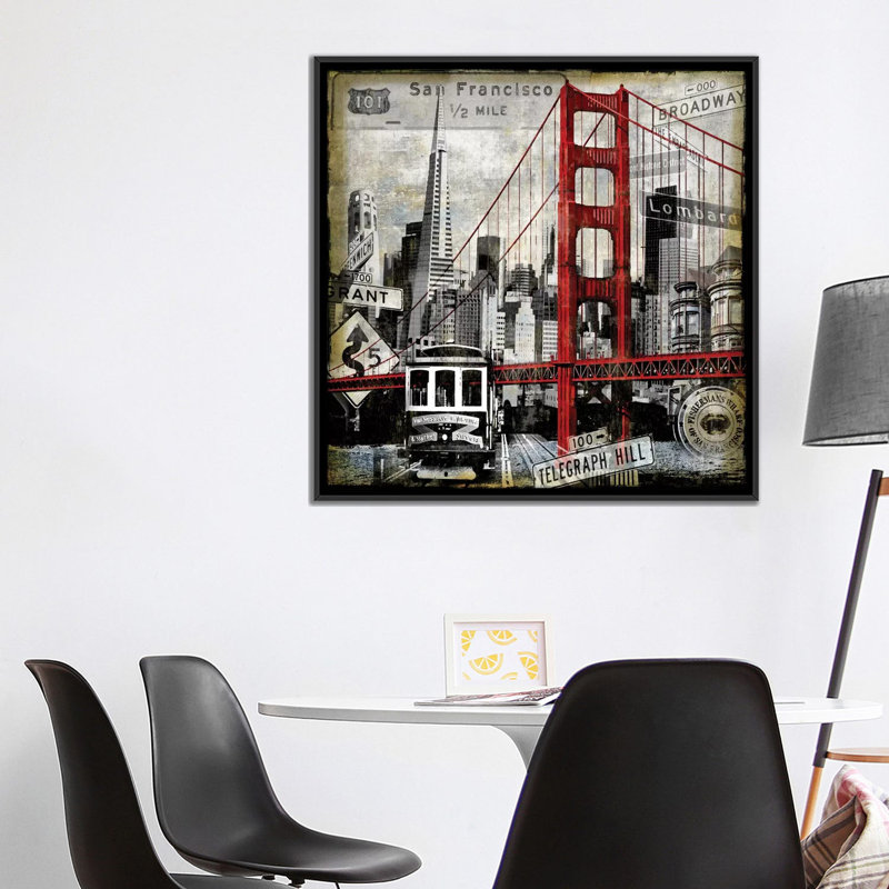 Repères San Francisco par Dylan Matthews - Estampe numérique sur toile tendue avec châssis, H 18 po x l 18 po x p 1,5 po