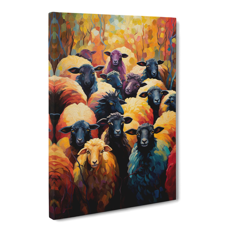 Sheep Expressionism No.3 - Wrapped Canvas, 60cm H x 40cm W x 3cm D