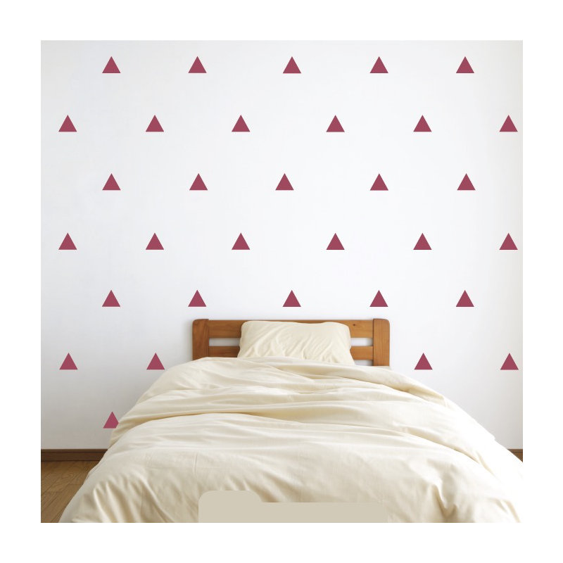 Décalcomanie murale triangle design, Bleu poudré, H 117 po x l 37 po x P 0,01 po