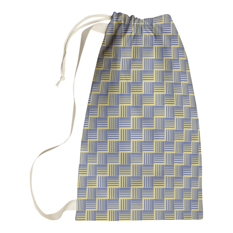 Sac à linge Classic Basketweave, H 36 po x l 28 po x P 1,5 po, Jaune/bleu