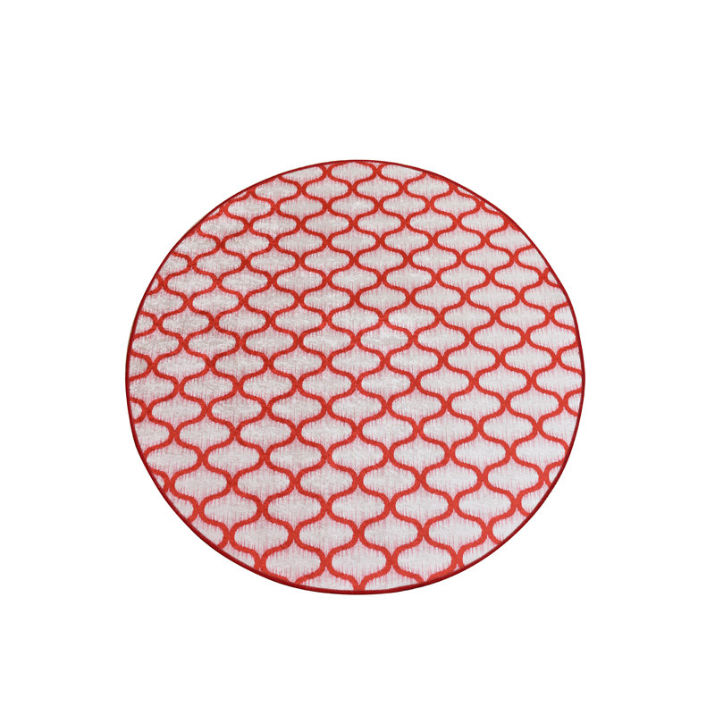 Tapis rond de haute qualité, 39,4 pouces de diamètre, rouge | 100% polyester, hauteur des poils de 0,4 po, antibactérien et antidérapant | Lavable à la machine, durable et élégant pour le salon, la chambre à coucher ou le bureau