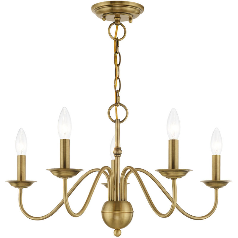 Antique Brass 5-Light Candle Style Chandelier