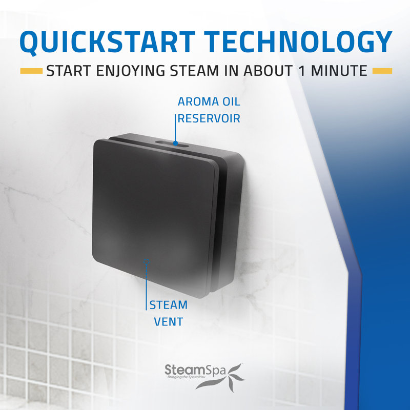 Royal Series 4.5KW Steam Bath Generator With Continuous Steam, Dual Easy Touch Control Pads, Filter, Matte Black