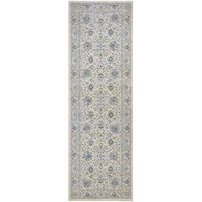 Ania Oriental Floral Antique Creme Performance Area Rug